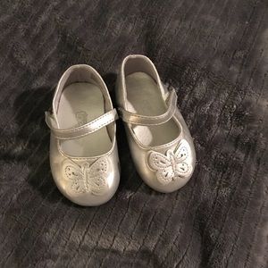 Infant Toddler Silver Teeny Toes Dress Flats